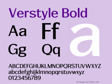 Verstyle Bold Version 1.000;hotconv 1.0.109;makeotfexe 2.5.65596 Font Sample
