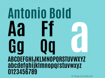 Antonio Bold Version 1.002 Font Sample