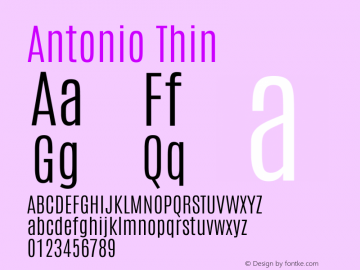 Antonio Thin Version 1.002 Font Sample