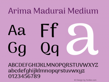 Arima Madurai Medium Version 1.020 Font Sample