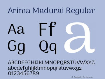 Arima Madurai Regular Version 1.020 Font Sample