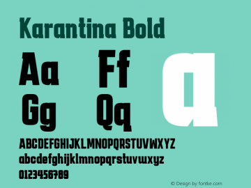 Karantina Bold Version 1.000; ttfautohint (v1.8.3)图片样张