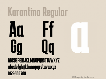 Karantina Regular Version 1.000; ttfautohint (v1.8.3)图片样张