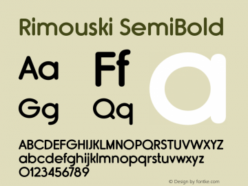 RimouskiSb-Regular Version 3.000 Font Sample