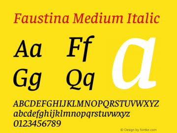 Faustina Medium Italic Version 1.008图片样张