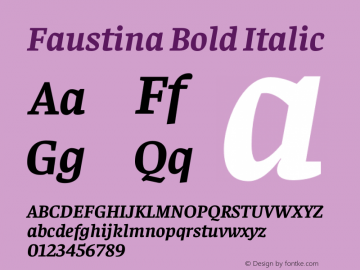Faustina Bold Italic Version 1.008 Font Sample