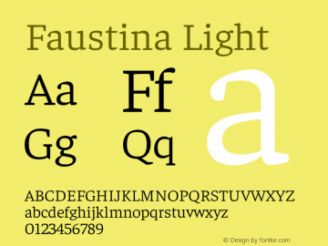 Faustina Light Version 1.008 Font Sample