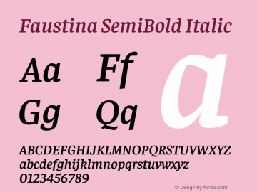 Faustina SemiBold Italic Version 1.008图片样张
