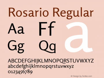 Rosario Regular Version 1.200 Font Sample