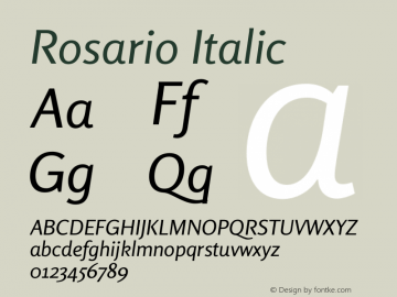 Rosario Italic Version 1.200图片样张