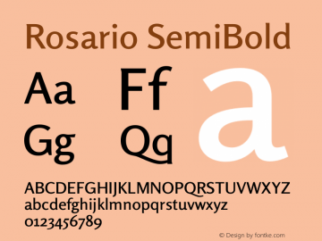 Rosario SemiBold Version 1.200 Font Sample
