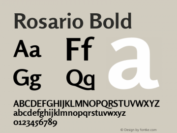Rosario Bold Version 1.200; ttfautohint (v1.8.3) Font Sample