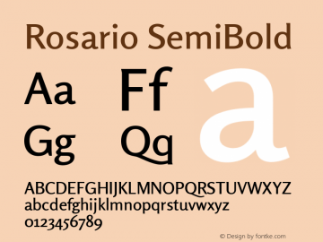 Rosario SemiBold Version 1.200; ttfautohint (v1.8.3) Font Sample