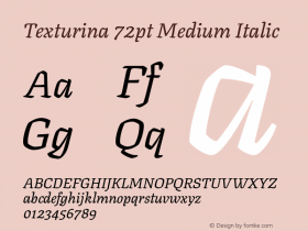 Texturina 72pt Medium Italic Version 1.003图片样张