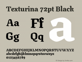 Texturina 72pt Black Version 1.003; ttfautohint (v1.8.3)图片样张