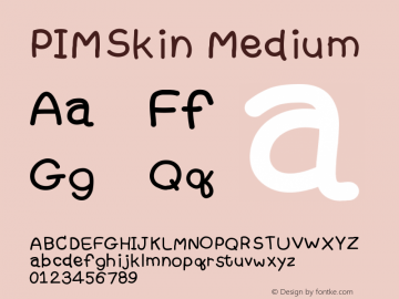 PIMSkin Version 001.000 Font Sample