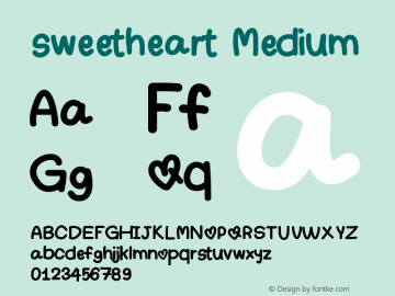 sweetheart Version 001.000 Font Sample
