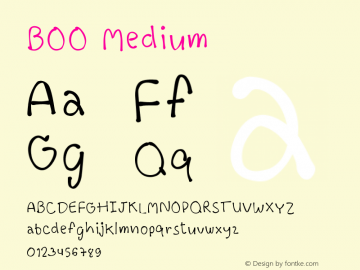 BOO Version 001.000 Font Sample