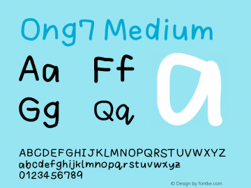 Ong7 Version 001.000 Font Sample