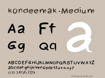 kondeemak Version 001.000 Font Sample