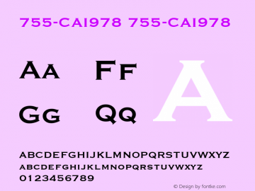 755-CAI978 755-CAI978 Version 3.0 Font Sample