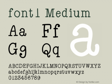 font1 Version 001.000 Font Sample