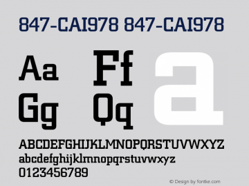 847-CAI978 847-CAI978 Version 3.0 Font Sample