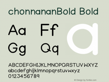 chonnananBold Version 001.000 Font Sample