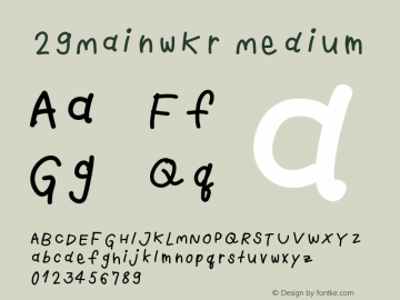 29MainwKr Version 001.000 Font Sample