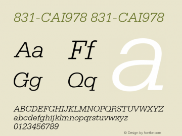 831-CAI978 831-CAI978 Version 3.0 Font Sample