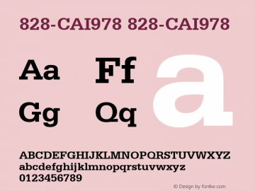 828-CAI978 828-CAI978 Version 3.0 Font Sample