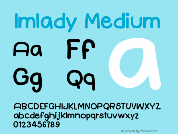 Imlady Version 001.000 Font Sample