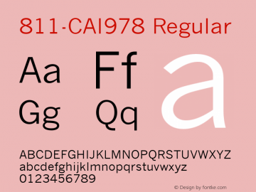 811-CAI978 Regular Version 1.00 September 21, 1993, initial release Font Sample