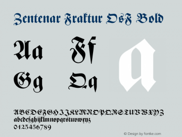 Zentenar Fraktur OsF Bold OTF 2.100;PS 002.001;Core 1.0.34图片样张