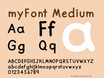 myFont Version 001.000 Font Sample