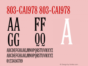 803-CAI978 803-CAI978 Version 3.0 Font Sample