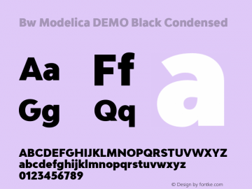 Bw Modelica DEMO Black Condensed Version 2.000;PS 002.000;hotconv 1.0.88;makeotf.lib2.5.64775图片样张