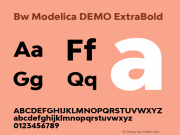 Bw Modelica DEMO ExtraBold Version 2.000;PS 002.000;hotconv 1.0.88;makeotf.lib2.5.64775图片样张