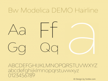 Bw Modelica DEMO Hairline Version 2.000;PS 002.000;hotconv 1.0.88;makeotf.lib2.5.64775图片样张