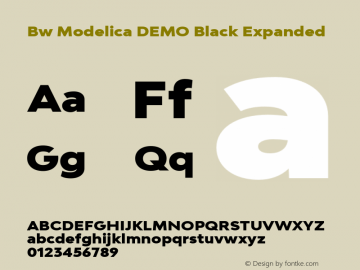 Bw Modelica DEMO Black Expanded Version 2.000;PS 002.000;hotconv 1.0.88;makeotf.lib2.5.64775 Font Sample
