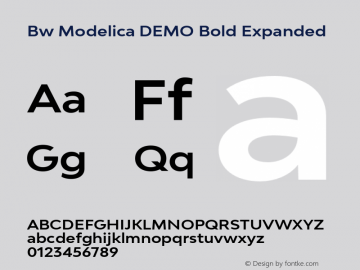 Bw Modelica DEMO Bold Expanded Version 2.000;PS 002.000;hotconv 1.0.88;makeotf.lib2.5.64775图片样张