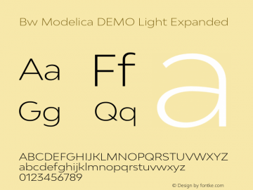 Bw Modelica DEMO Light Expanded Version 2.000;PS 002.000;hotconv 1.0.88;makeotf.lib2.5.64775 Font Sample