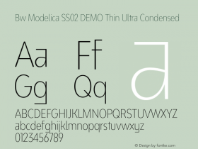 Bw Modelica SS02 DEMO Thin Ultra Condensed Version 2.000;PS 002.000;hotconv 1.0.88;makeotf.lib2.5.64775图片样张