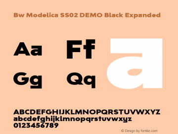 Bw Modelica SS02 DEMO Black Expanded Version 2.000;PS 002.000;hotconv 1.0.88;makeotf.lib2.5.64775 Font Sample