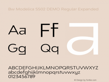 Bw Modelica SS02 DEMO Regular Expanded Version 2.000;PS 002.000;hotconv 1.0.88;makeotf.lib2.5.64775 Font Sample
