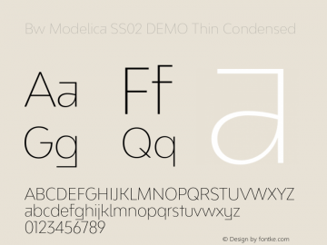 Bw Modelica SS02 DEMO Thin Condensed Version 2.000;PS 002.000;hotconv 1.0.88;makeotf.lib2.5.64775图片样张