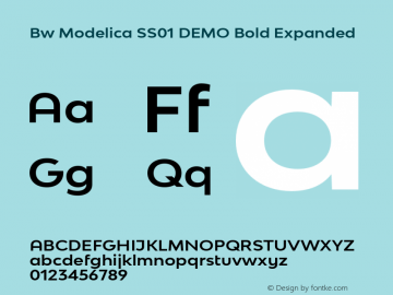 Bw Modelica SS01 DEMO Bold Expanded Version 2.000;PS 002.000;hotconv 1.0.88;makeotf.lib2.5.64775图片样张