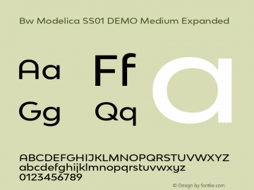 Bw Modelica SS01 DEMO Medium Expanded Version 2.000;PS 002.000;hotconv 1.0.88;makeotf.lib2.5.64775 Font Sample