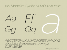 Bw Modelica Cyrillic DEMO Thin Italic Version 3.000;PS 003.000;hotconv 1.0.88;makeotf.lib2.5.64775图片样张