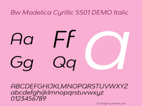 Bw Modelica Cyrillic SS01 DEMO Regular Italic Version 3.000;PS 003.000;hotconv 1.0.88;makeotf.lib2.5.64775 Font Sample